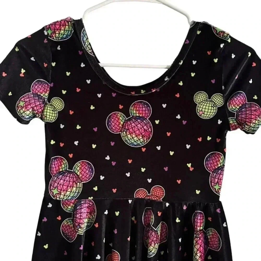 Wild Rich Kids Velvet Disco Mickey Twirl Dress - youth 11/12 - Picture 4 of 10